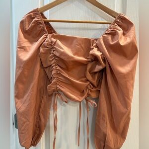 Long sleeve peach blouse